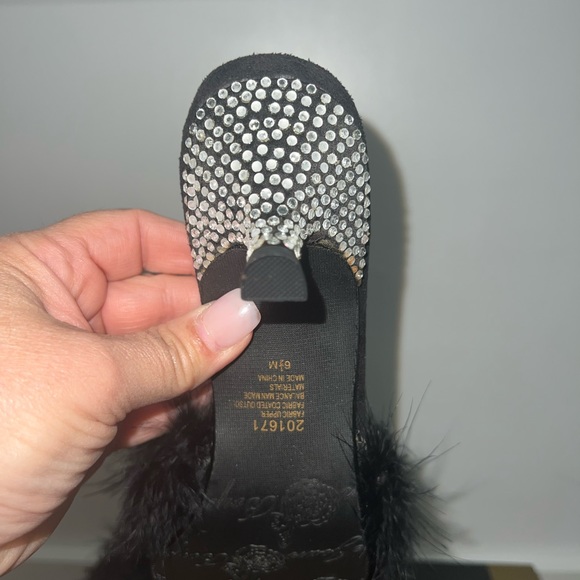 Joan Boyce satin slippers with jewel studs on kitten heel. - Picture 3 of 14